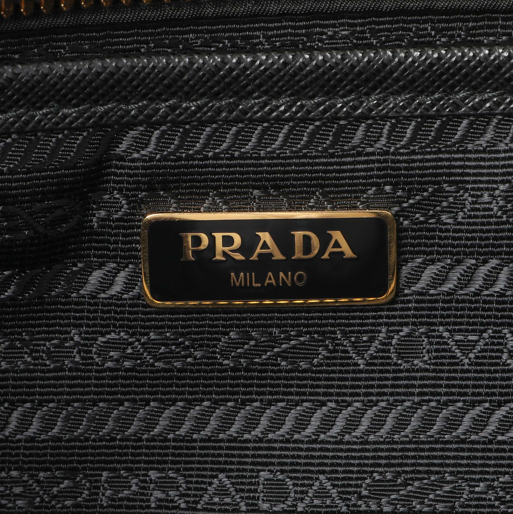Exclusive Prada Black Tessuto Front Pocket Bag — Detail View