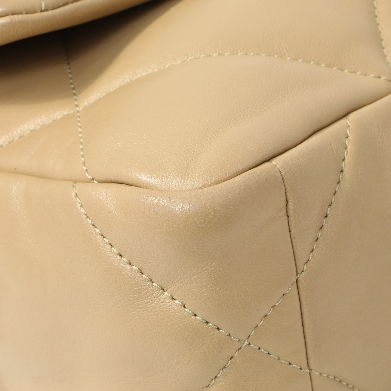 Exclusive Chanel Beige Quilted Lambskin Medium Chanel 19 Flap — Detail View