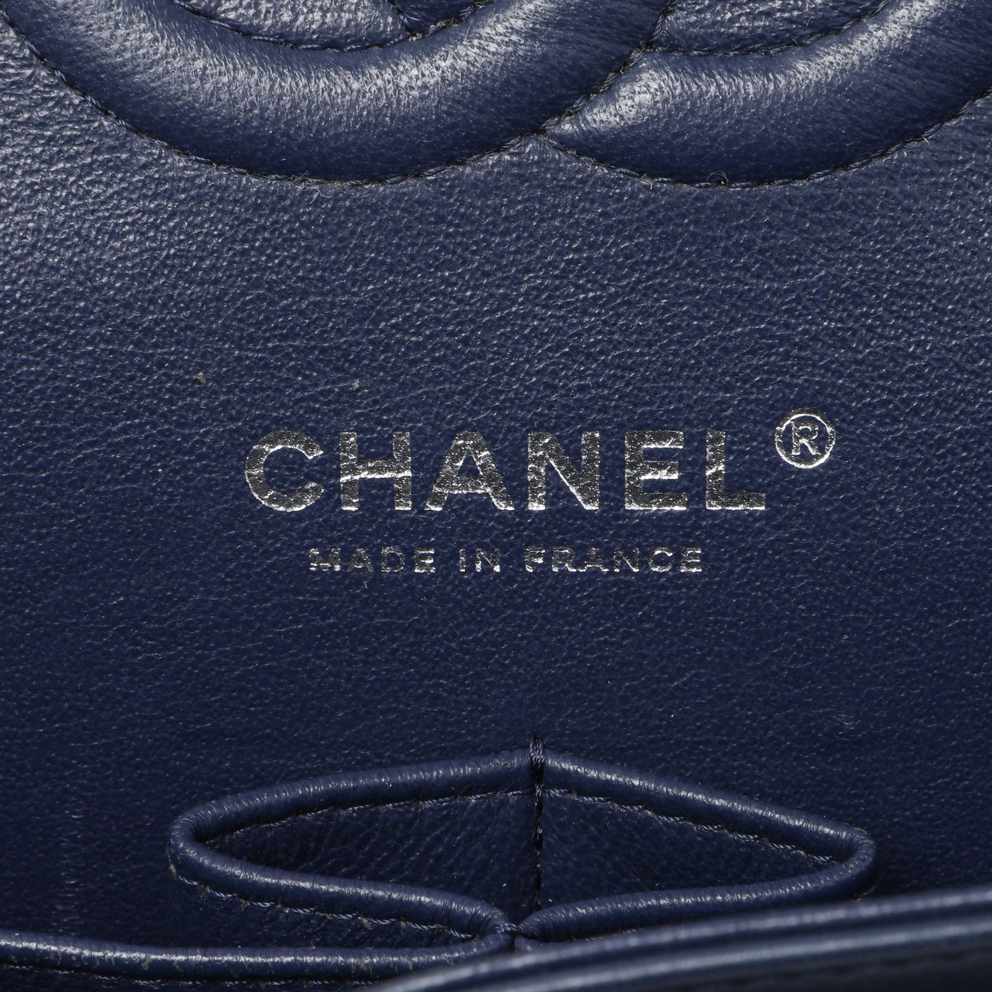 Exclusive Chanel Blue Quilted Lambskin Medium Classic Double Flap — Alternate View 15