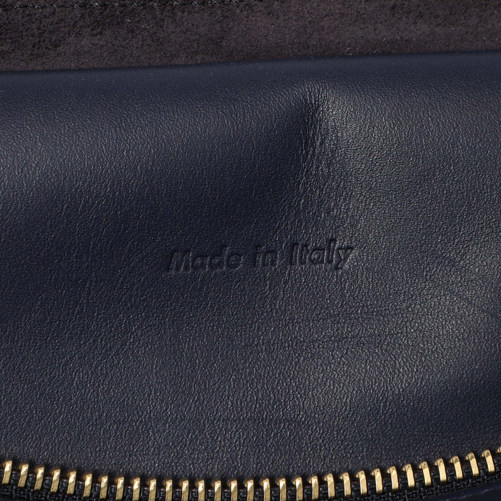 Exclusive Celine Navy Brown Smooth Calfskin Small Belt Bag — Alternate View 9