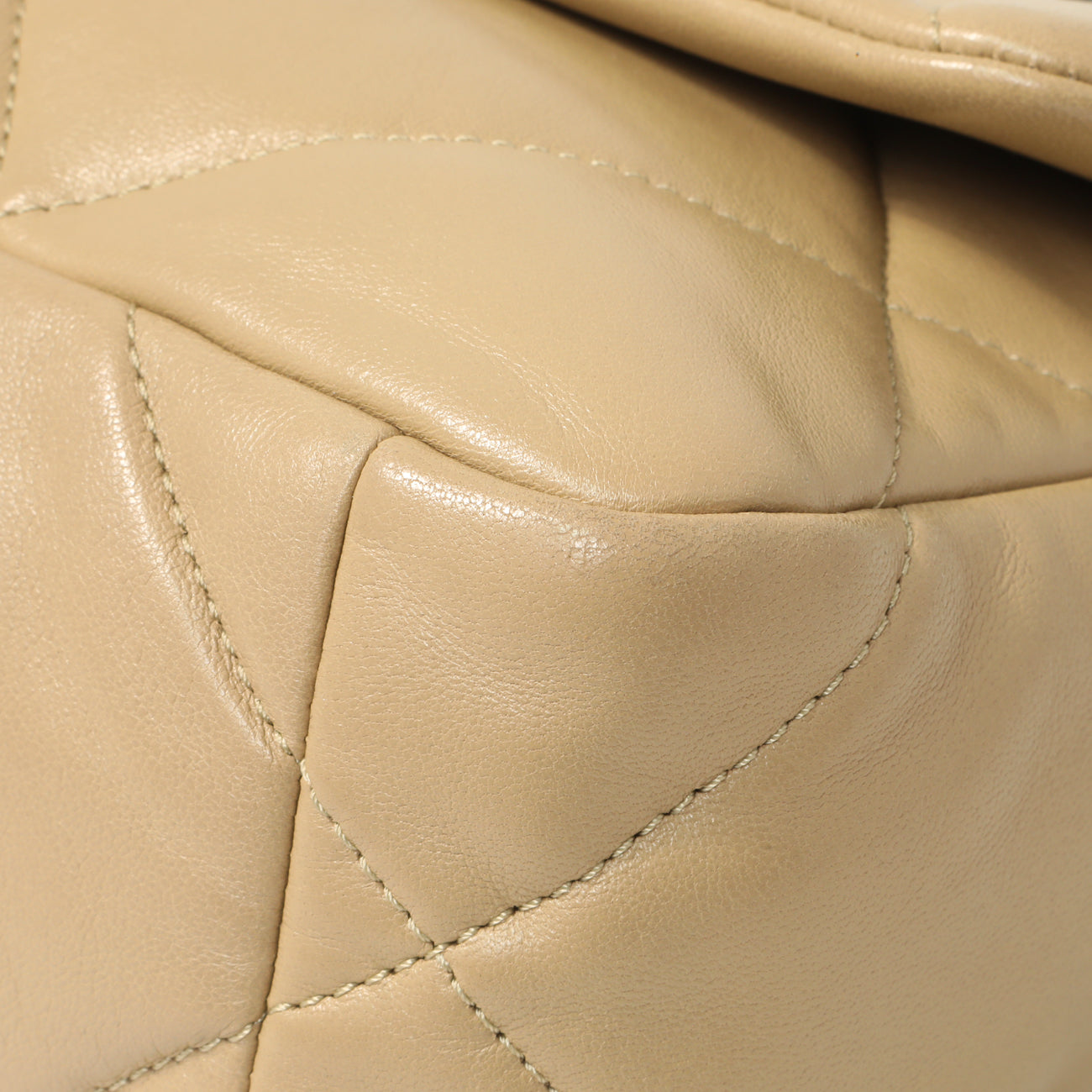 Exclusive Chanel Beige Quilted Lambskin Medium Chanel 19 Flap — Lifestyle View