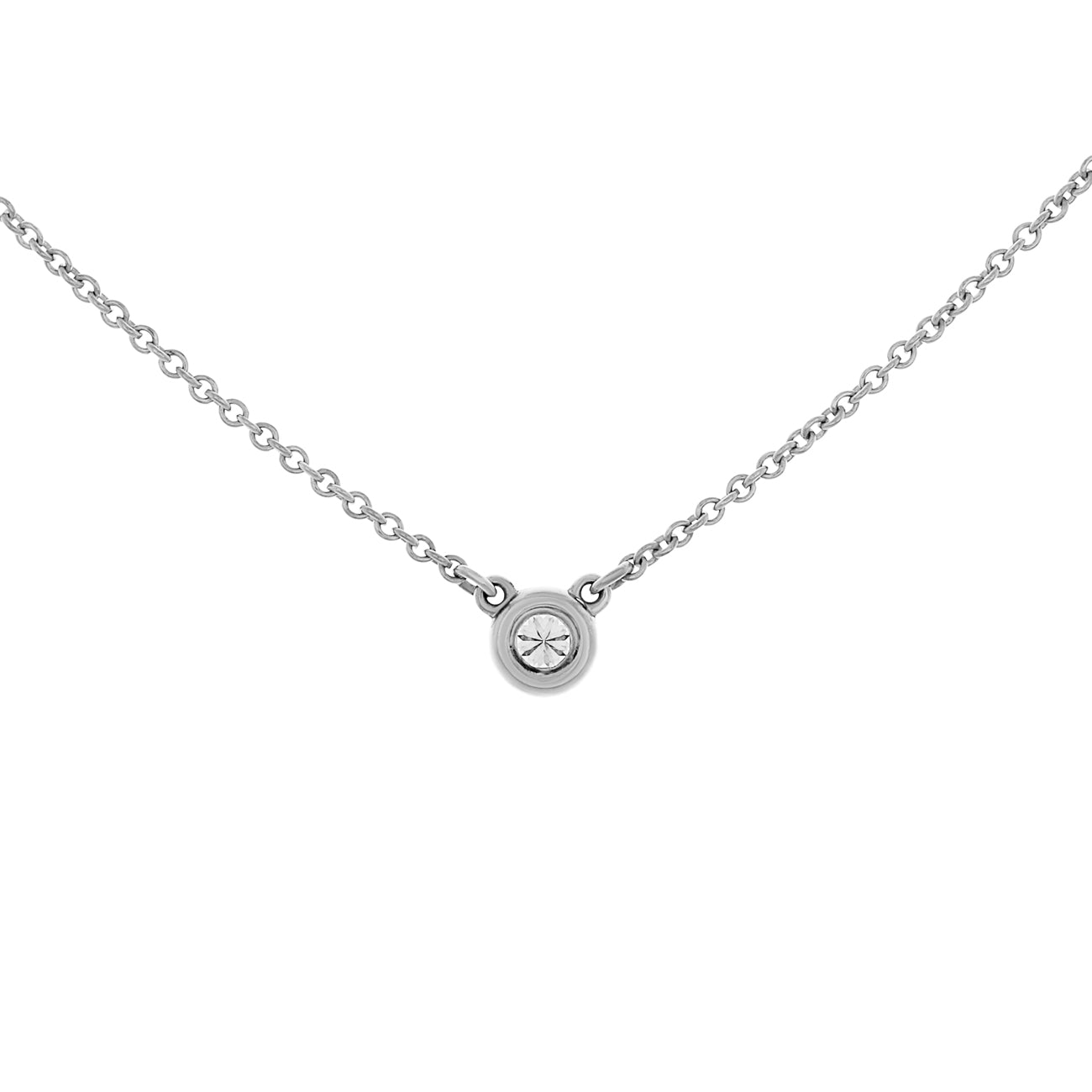 Exclusive Tiffany & Co. Sterling Silver Diamonds by the Yard Single Diamond Pendant — Side View