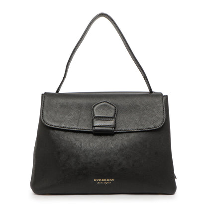 Exclusive Burberry Black Derby Calfskin House Check Medium Camberley — Front View