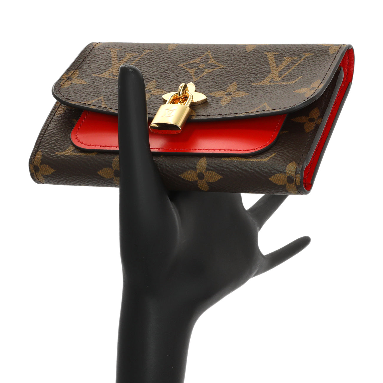Exclusive Louis Vuitton Monogram Coquelicot Flower Lock Compact Wallet — Alternate View 7