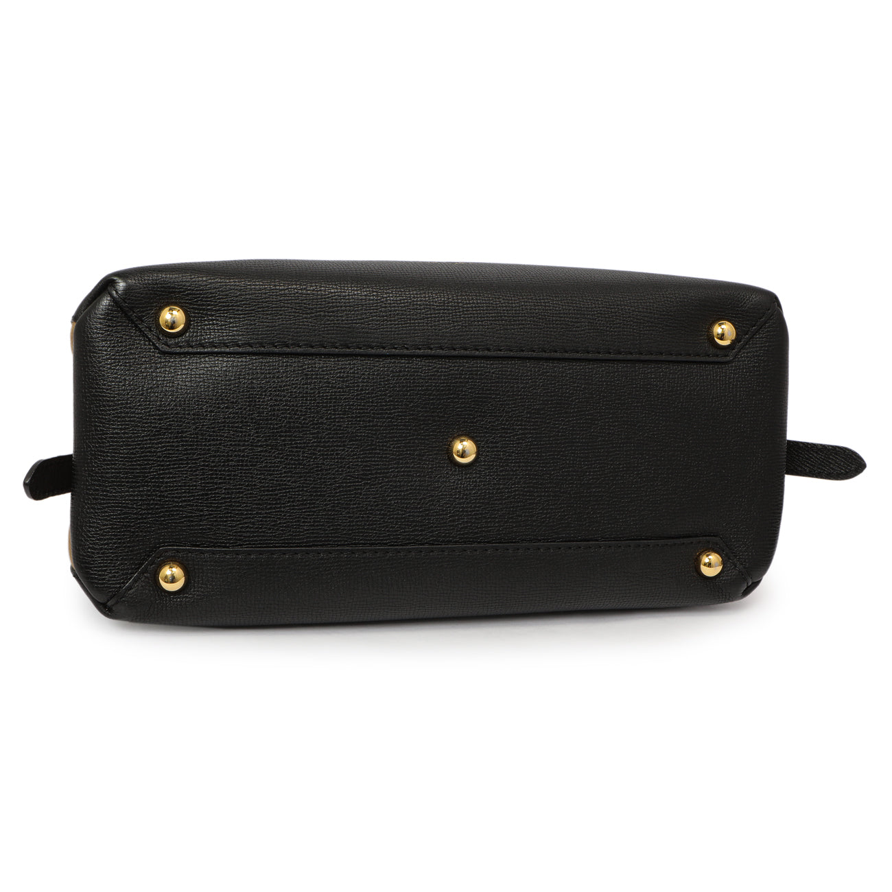 Exclusive Burberry Black Derby Calfskin House Check Medium Camberley — Back View