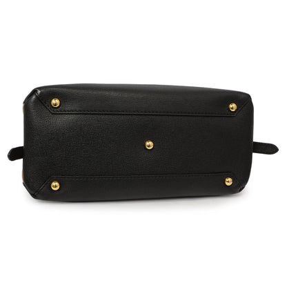 Exclusive Burberry Black Derby Calfskin House Check Medium Camberley — Back View