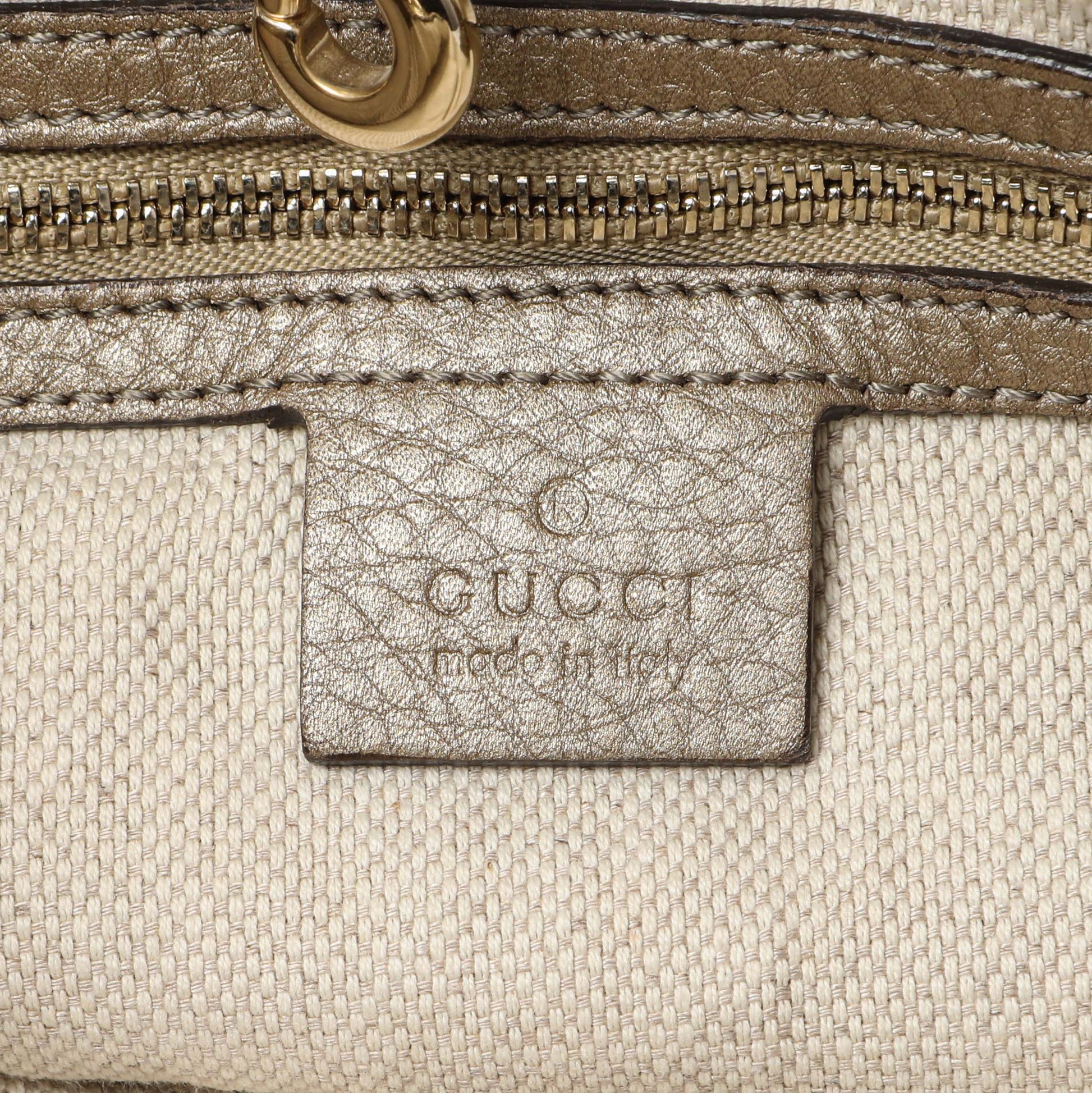 Exclusive Gucci Gold Pebbled Calfskin Medium Soho Chain Shoulder Bag — Alternate View 9