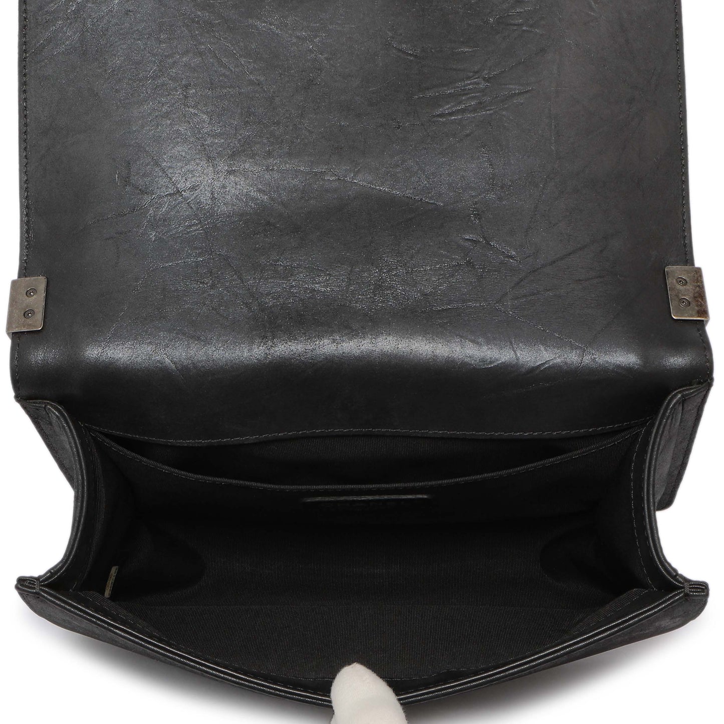 Exclusive Chanel Black Quilted Iridescent Calfskin Embellished Double Stitch Medium Boy Bag — Alternate View 8