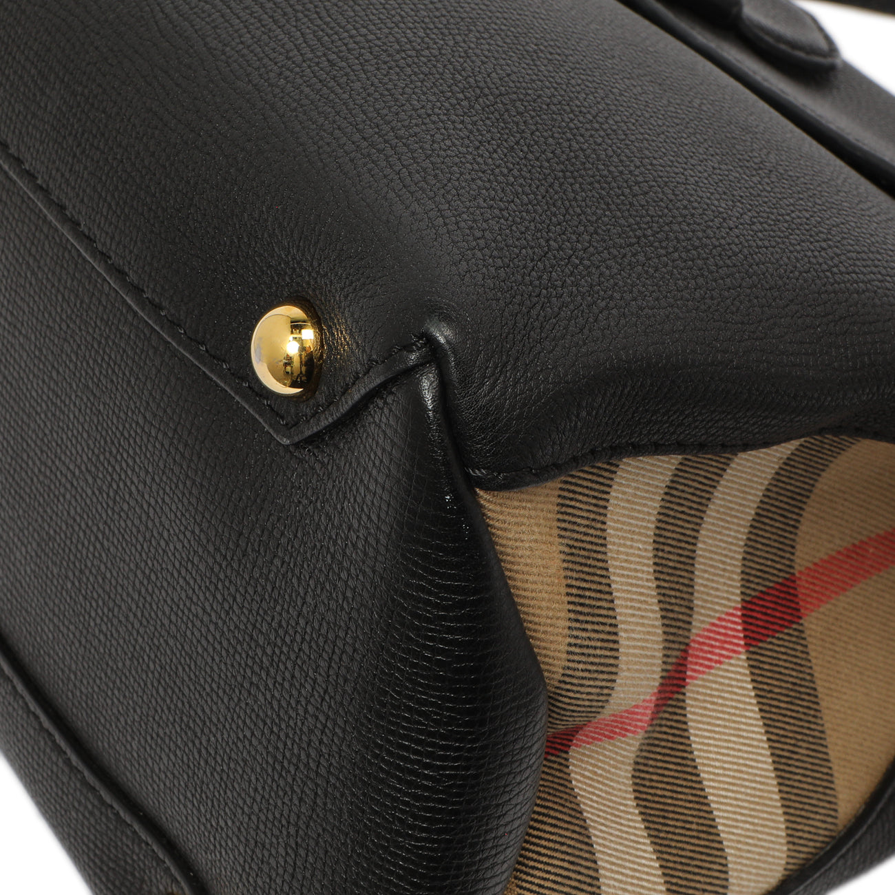 Exclusive Burberry Black Derby Calfskin House Check Medium Camberley — Lifestyle View