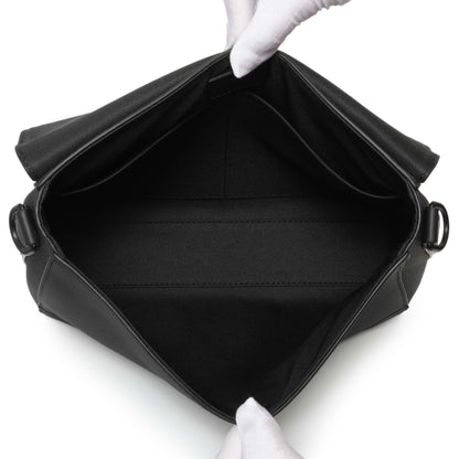 Exclusive Louis Vuitton Black Grained Calfskin Aerogram Takeoff Messenger — Top View