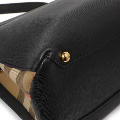Exclusive Burberry Black Derby Calfskin House Check Medium Camberley — Alternate View 7