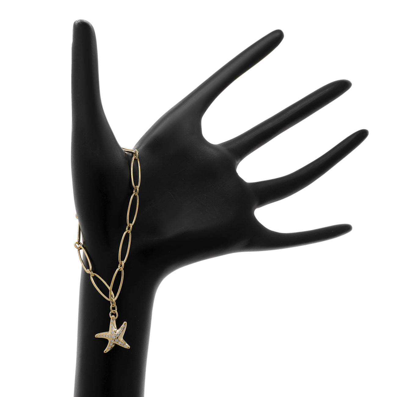 Exclusive Tiffany & Co. 18K Yellow Gold Diamond Starfish Bracelet — Back View