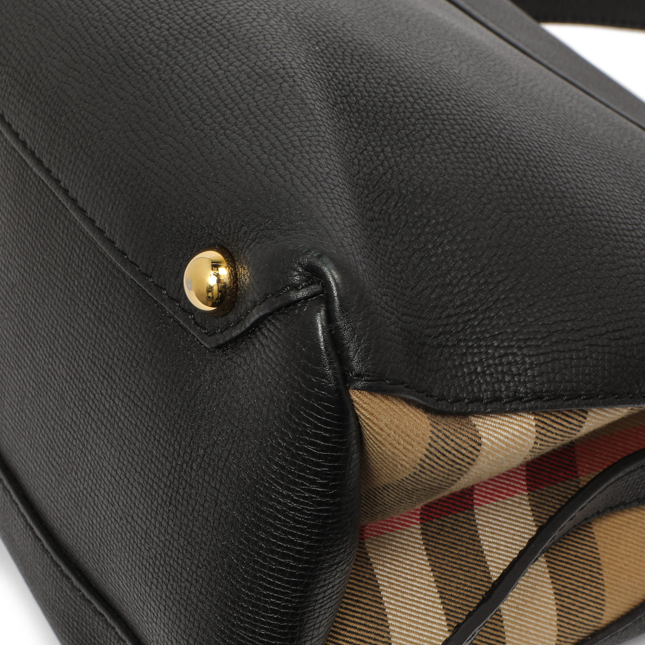 Exclusive Burberry Black Derby Calfskin House Check Medium Camberley — Alternate View 8