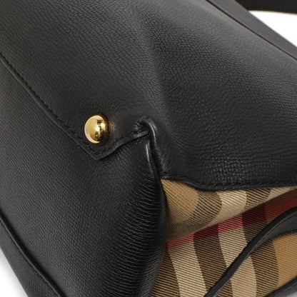 Exclusive Burberry Black Derby Calfskin House Check Medium Camberley — Alternate View 8