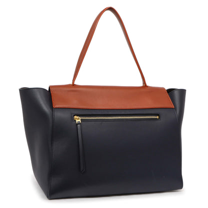 Exclusive Celine Navy Brown Smooth Calfskin Small Belt Bag — Side View