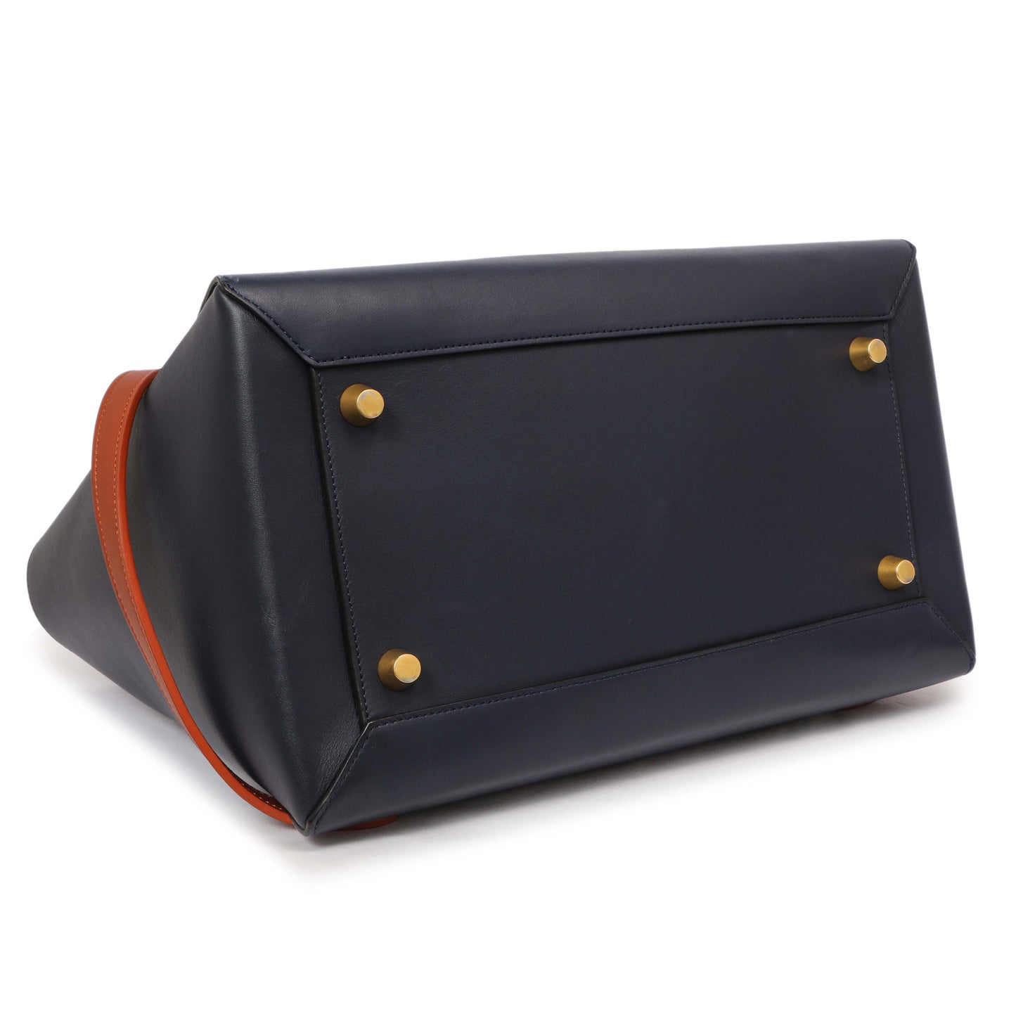 Exclusive Celine Navy Brown Smooth Calfskin Small Belt Bag — Back View