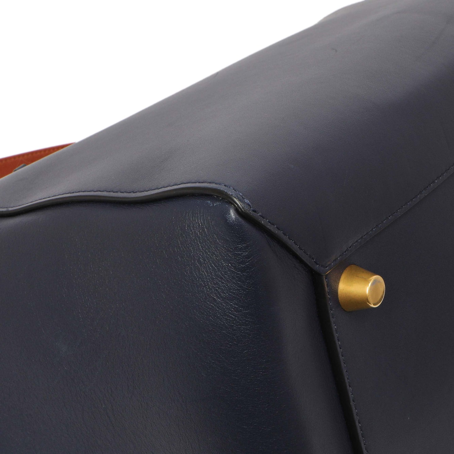 Exclusive Celine Navy Brown Smooth Calfskin Small Belt Bag — Lifestyle View
