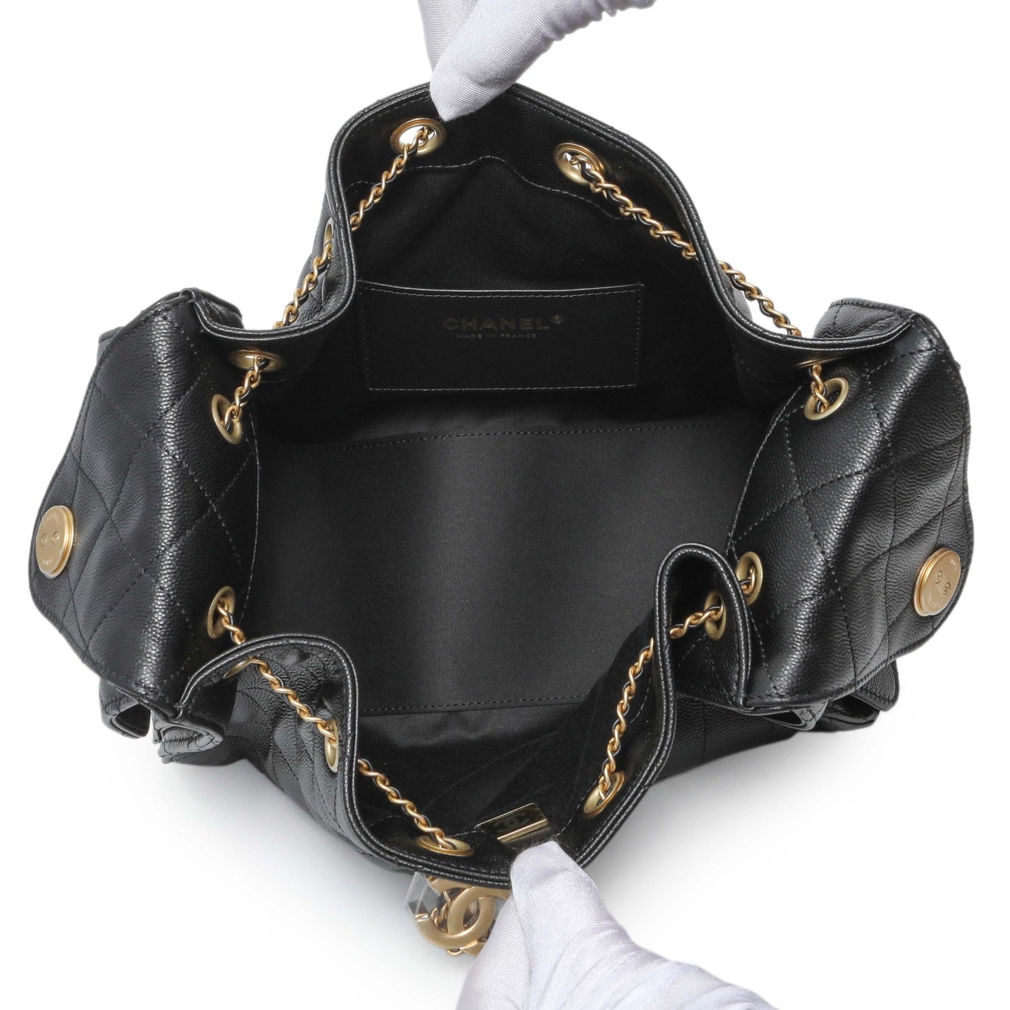 Exclusive Chanel Caviar Quilted Small Chanel 25 Handbag — Top View