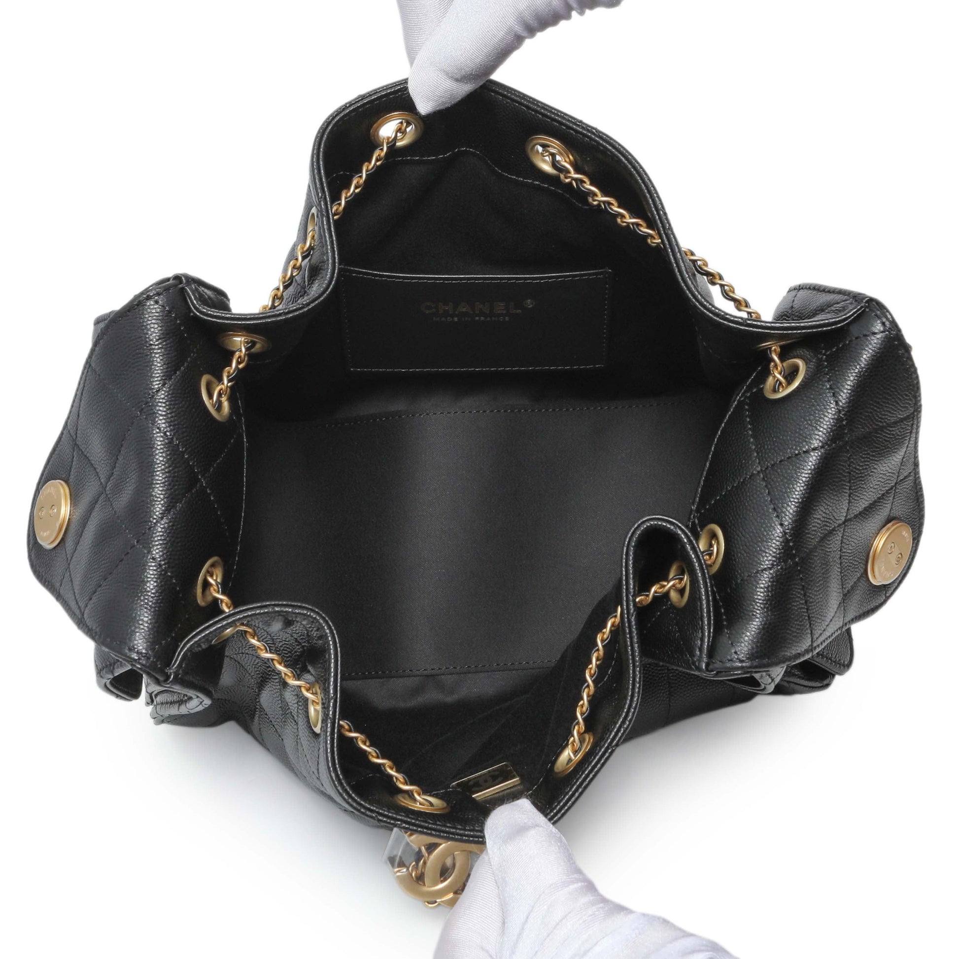 Exclusive Chanel Caviar Quilted Small Chanel 25 Handbag — Top View