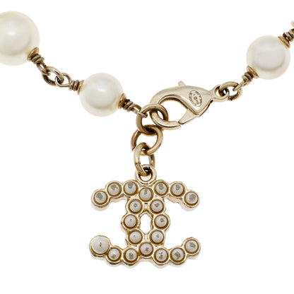 Exclusive Chanel Pearl CC Bracelet — Side View