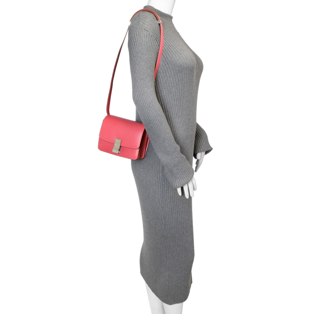 Exclusive Celine Pink Box Calfskin Small Classic Bag — Alternate View 13