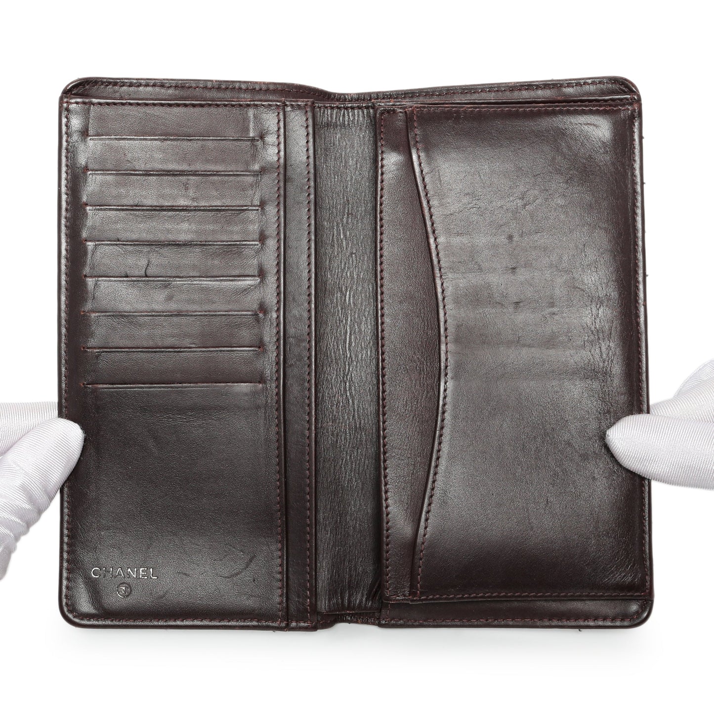 Exclusive Chanel Black Quilted Caviar Yen Wallet — Alternate View 13