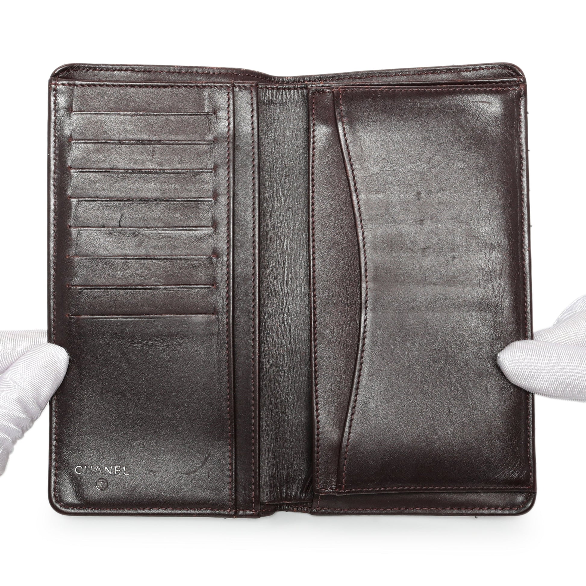 Exclusive Chanel Black Quilted Caviar Yen Wallet — Alternate View 13