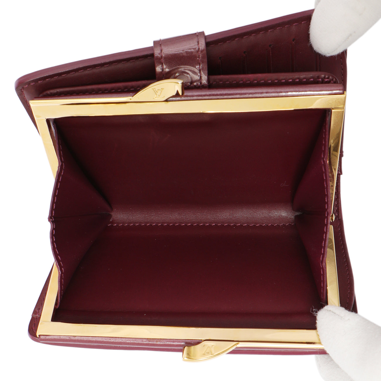 Exclusive Louis Vuitton Violet Vernis French Wallet — Detail View