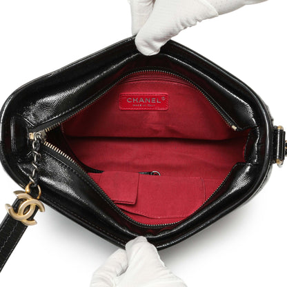 Exclusive Chanel Black Quilted Patent Goatskin Medium Gabrielle Hobo — Top View