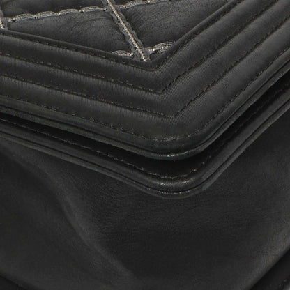 Exclusive Chanel Black Quilted Iridescent Calfskin Embellished Double Stitch Medium Boy Bag — Top View
