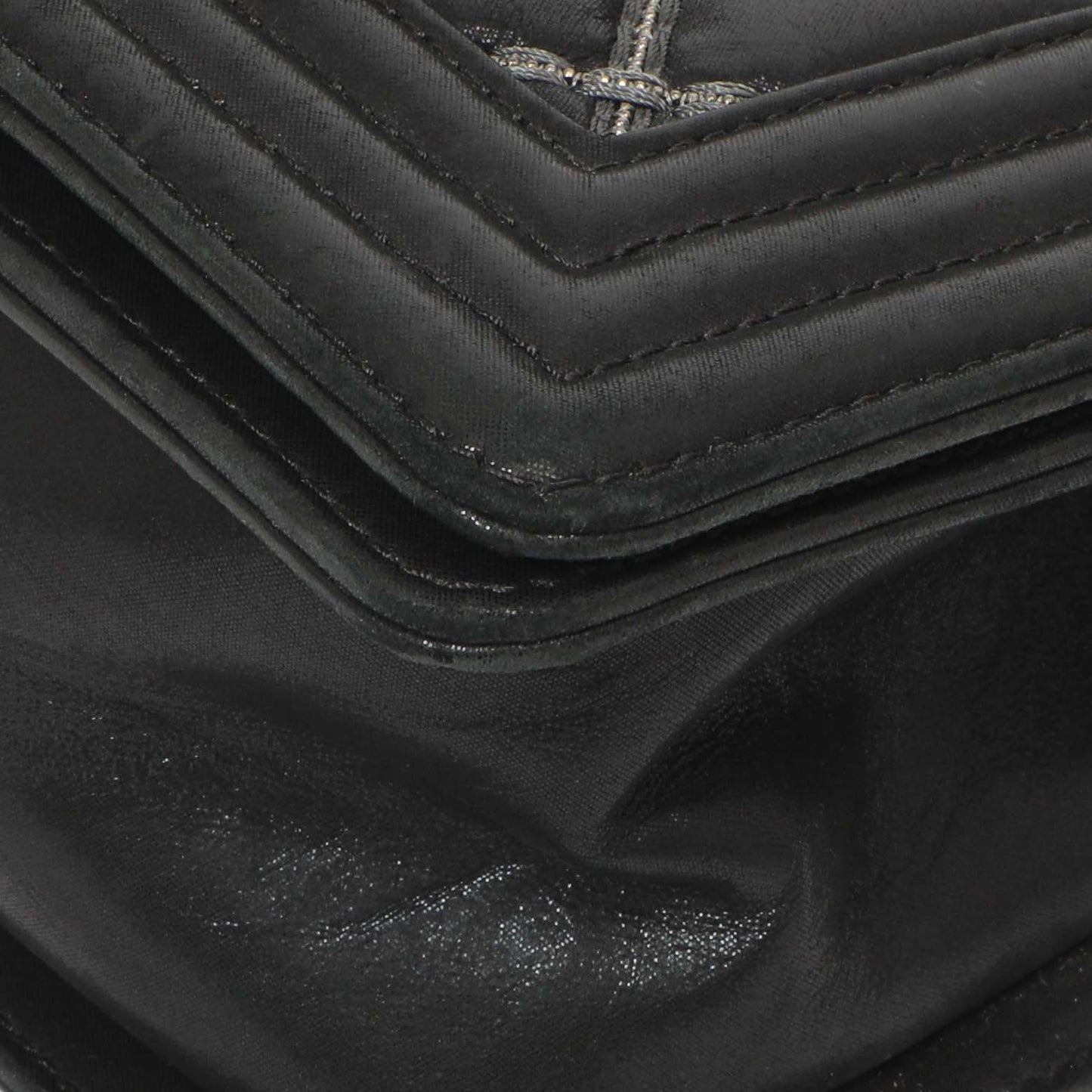 Exclusive Chanel Black Quilted Iridescent Calfskin Embellished Double Stitch Medium Boy Bag — Detail View