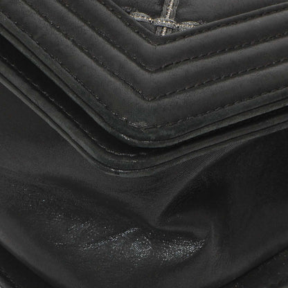 Exclusive Chanel Black Quilted Iridescent Calfskin Embellished Double Stitch Medium Boy Bag — Detail View