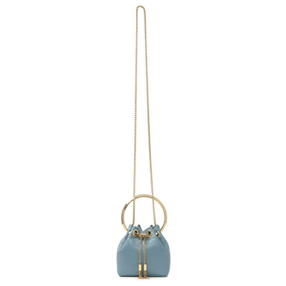 Exclusive Jimmy Choo Blue Lambskin Micro Bon Bon Bag — Front View