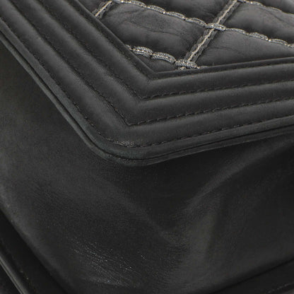 Exclusive Chanel Black Quilted Iridescent Calfskin Embellished Double Stitch Medium Boy Bag — Alternate View 7