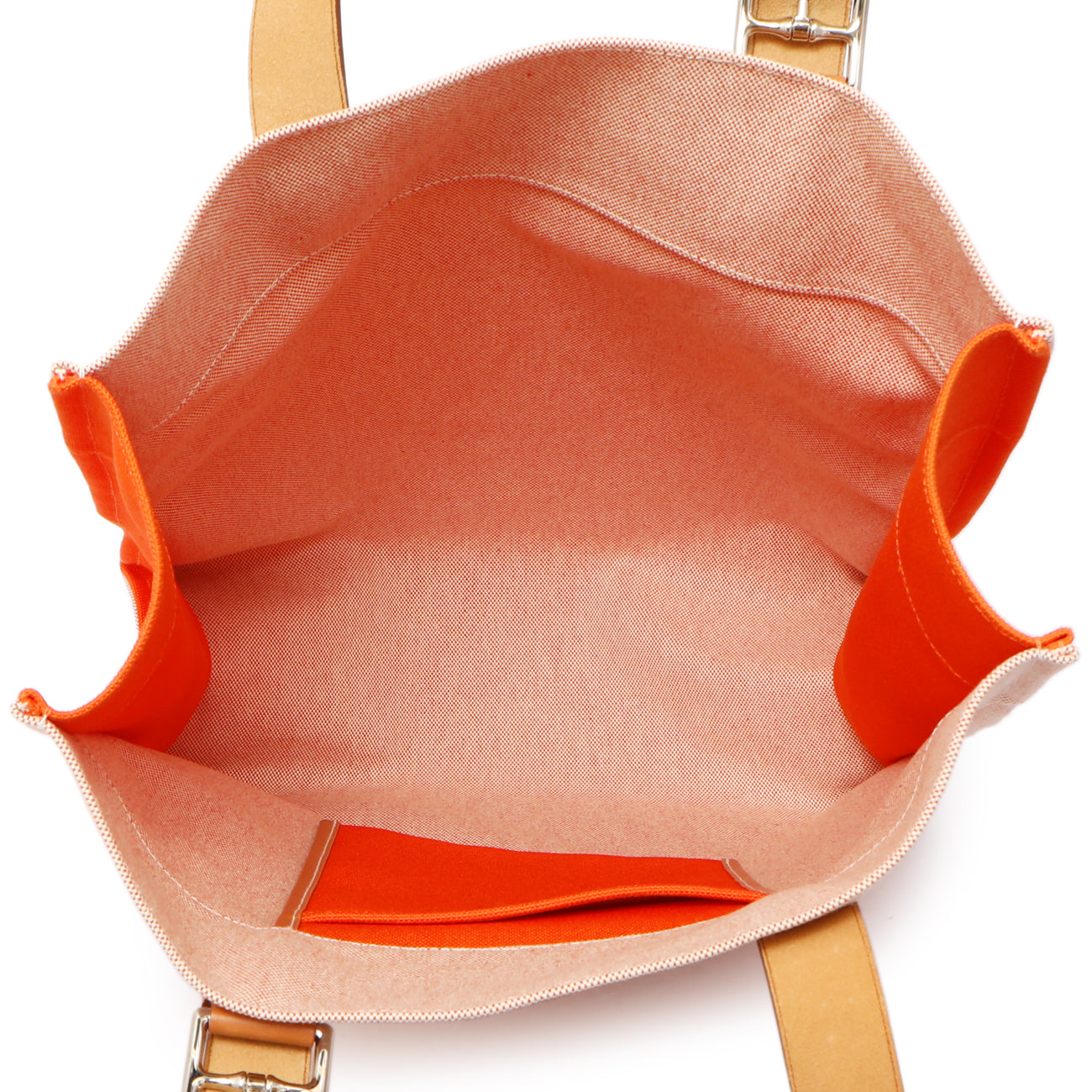 Exclusive Hermes Canvas Calfskin Etriviere Shopping Tote — Top View