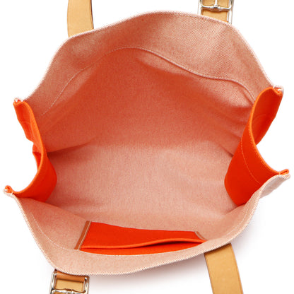 Exclusive Hermes Canvas Calfskin Etriviere Shopping Tote — Top View