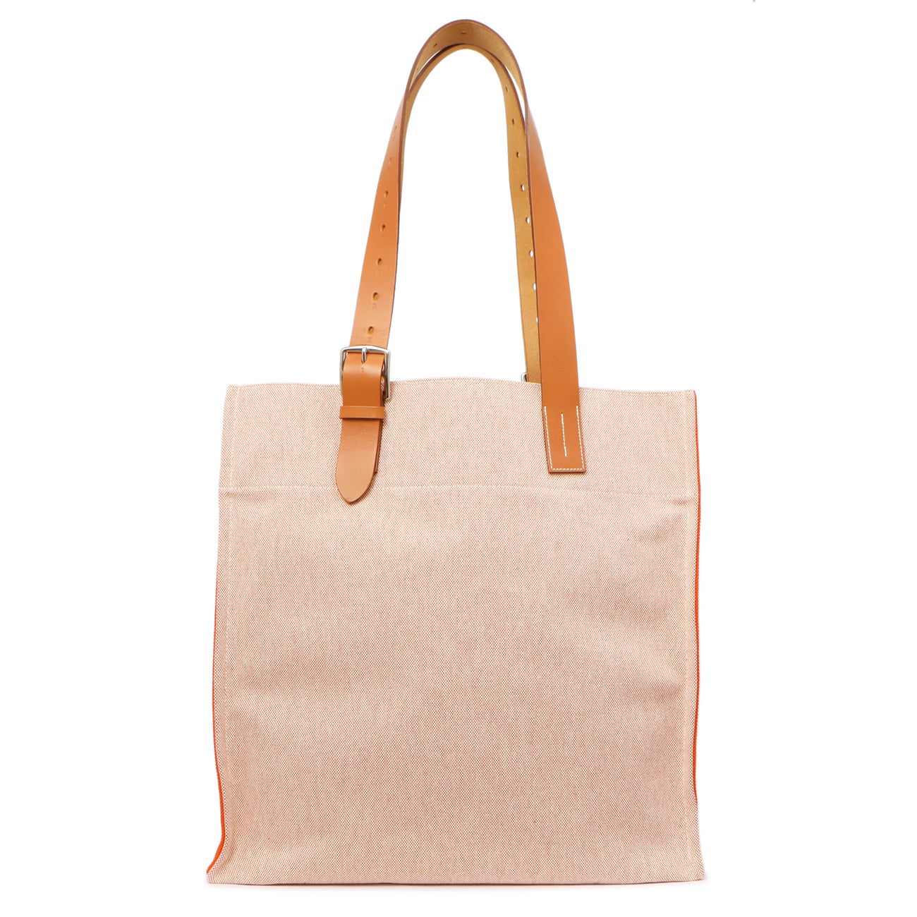 Exclusive Hermes Canvas Calfskin Etriviere Shopping Tote — Front View
