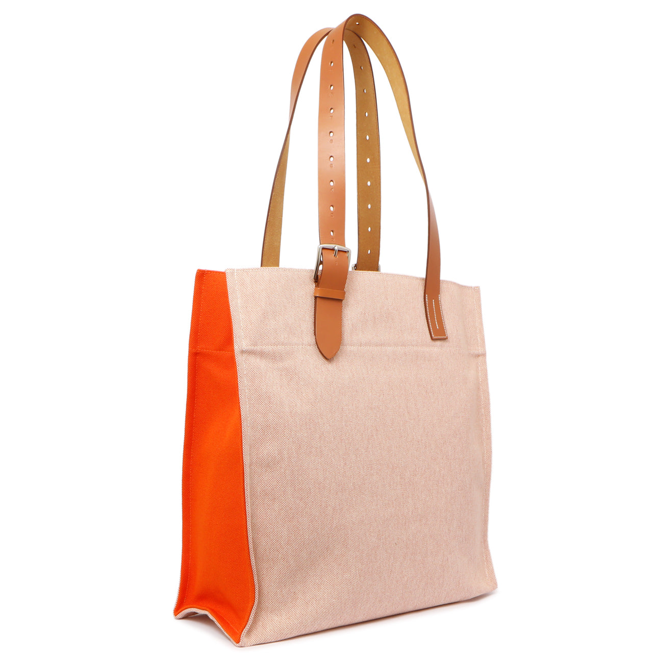 Exclusive Hermes Canvas Calfskin Etriviere Shopping Tote — Side View