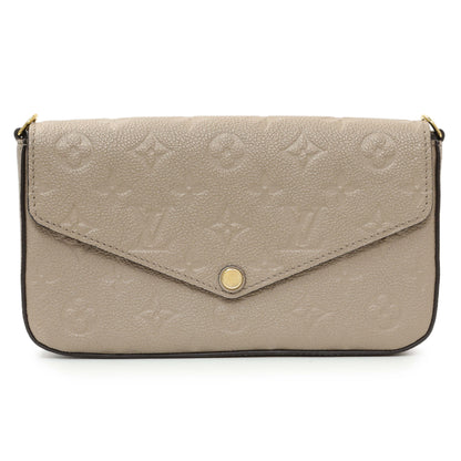 Exclusive Louis Vuitton Tourterelle Empreinte Pochette Felicie Chain Wallet — Side View