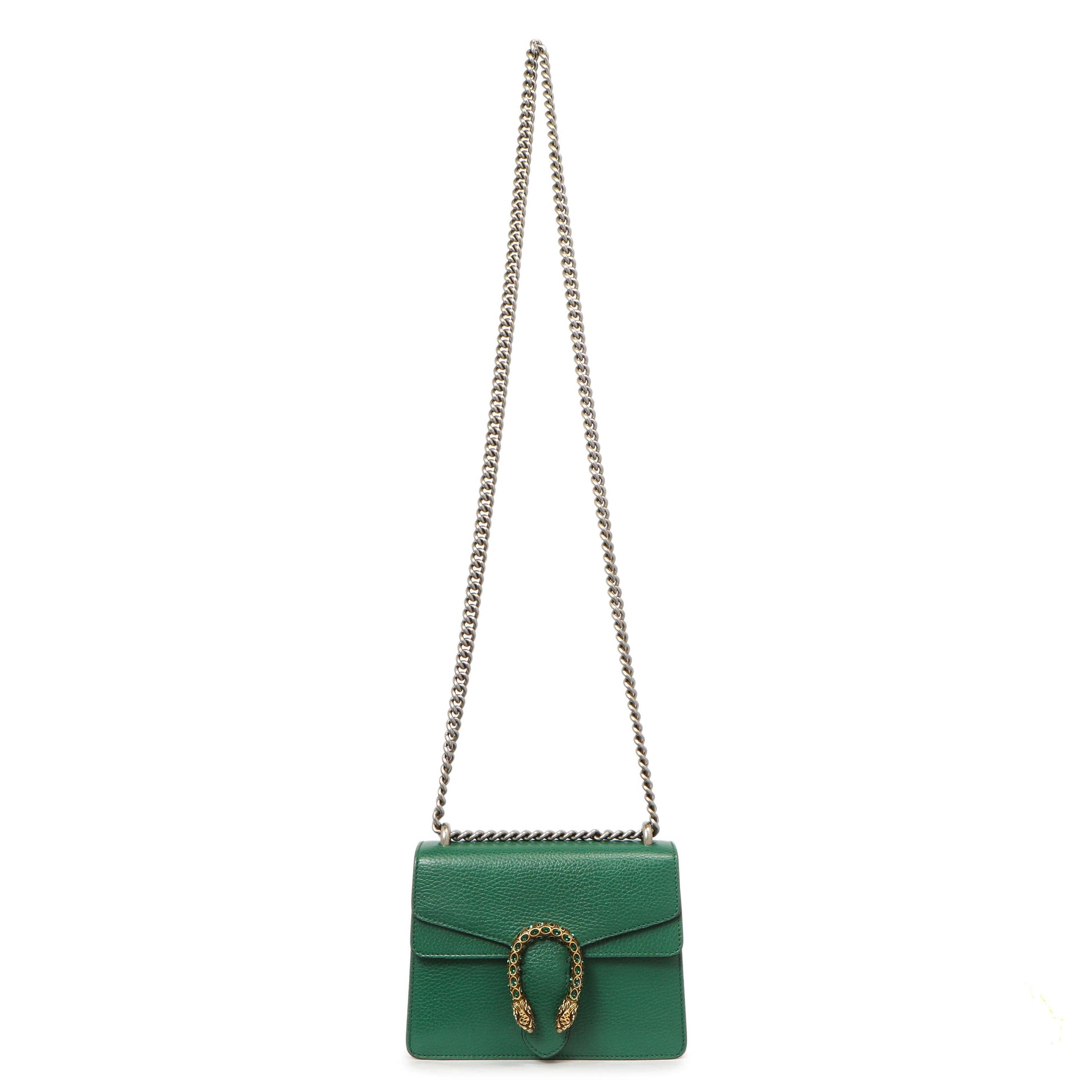Exclusive Gucci Emerald Calfskin Mini Dionysus Shoulder Bag — Front View