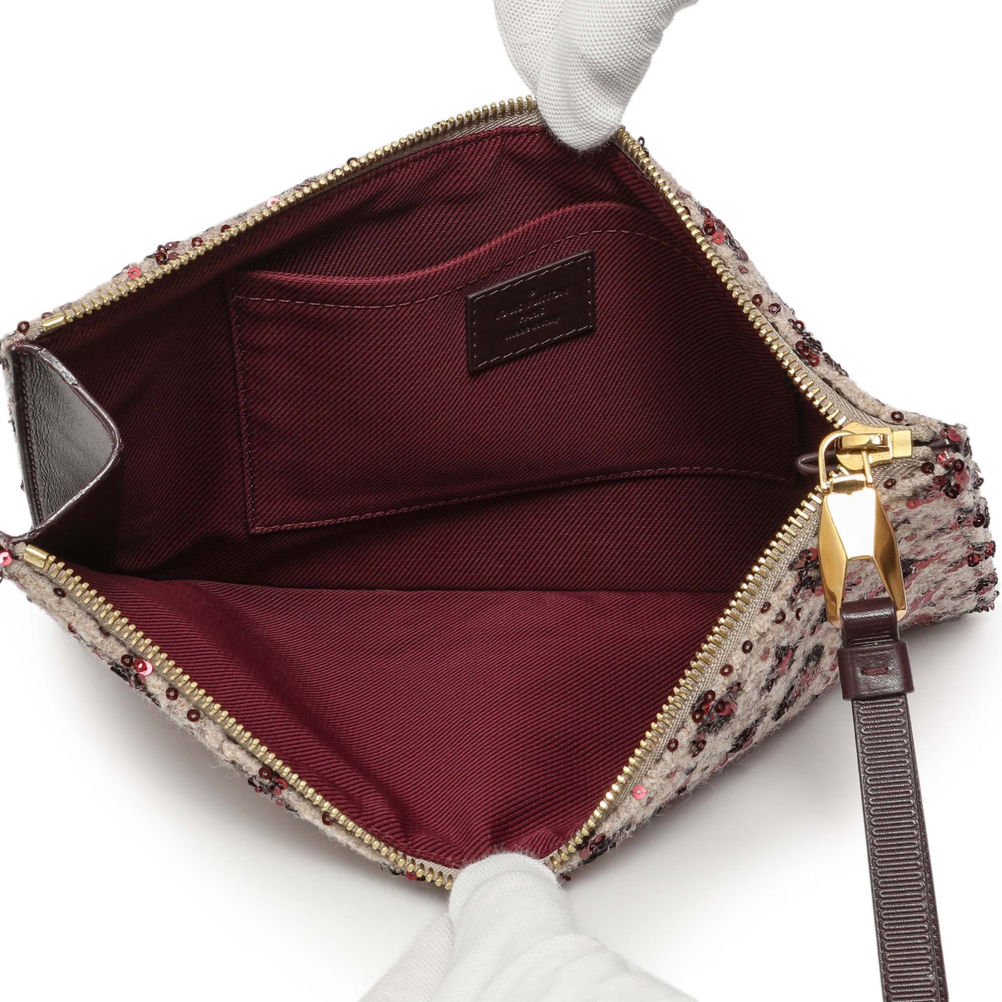Exclusive Louis Vuitton Bordeaux Sequin Monogram Sunshine Express Pochette — Top View