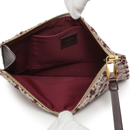 Exclusive Louis Vuitton Bordeaux Sequin Monogram Sunshine Express Pochette — Top View