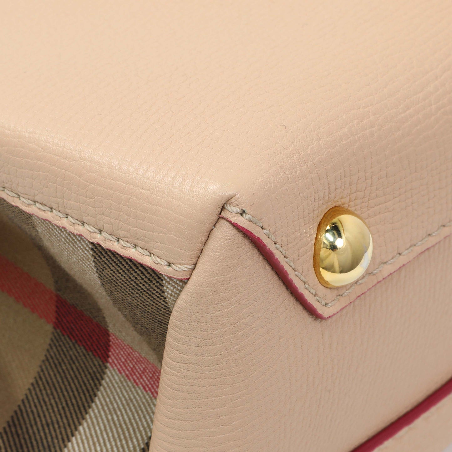 Exclusive Burberry Beige Red Derby Calfskin Snakeskin House Check Small Camberley — Lifestyle View