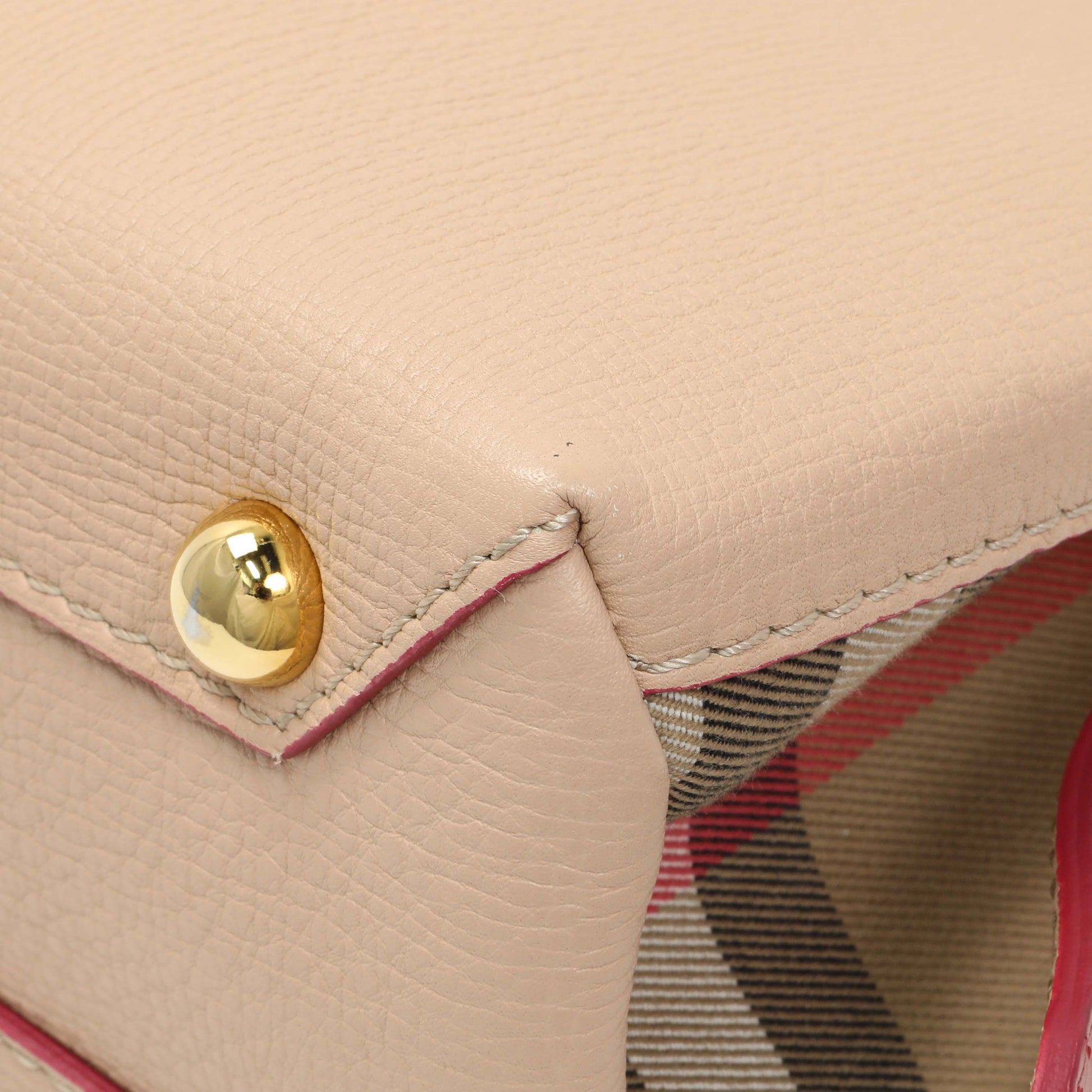 Exclusive Burberry Beige Red Derby Calfskin Snakeskin House Check Small Camberley — Alternate View 7