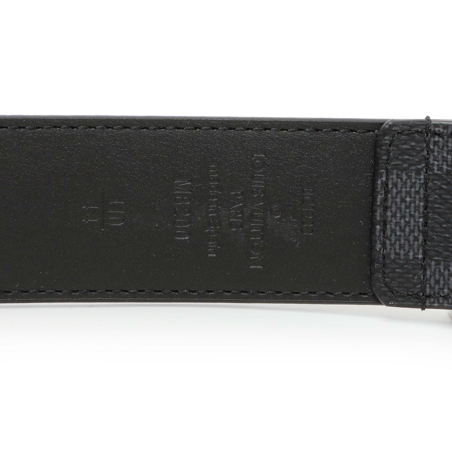 Exclusive Louis Vuitton Damier Graphite Pont Neuf 35mm Belt — Back View