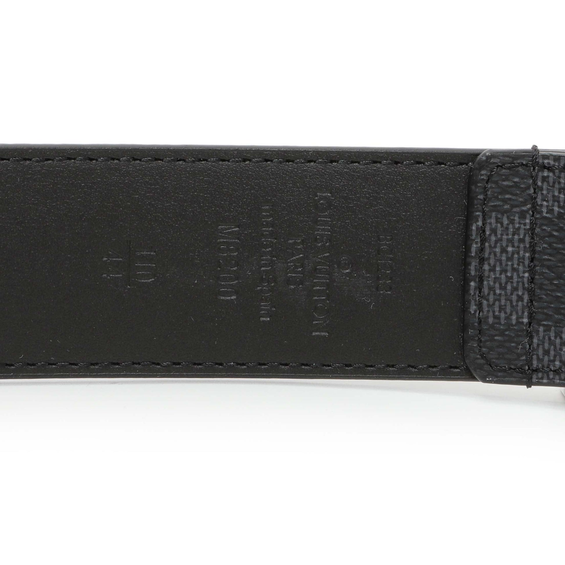 Exclusive Louis Vuitton Damier Graphite Pont Neuf 35mm Belt — Back View