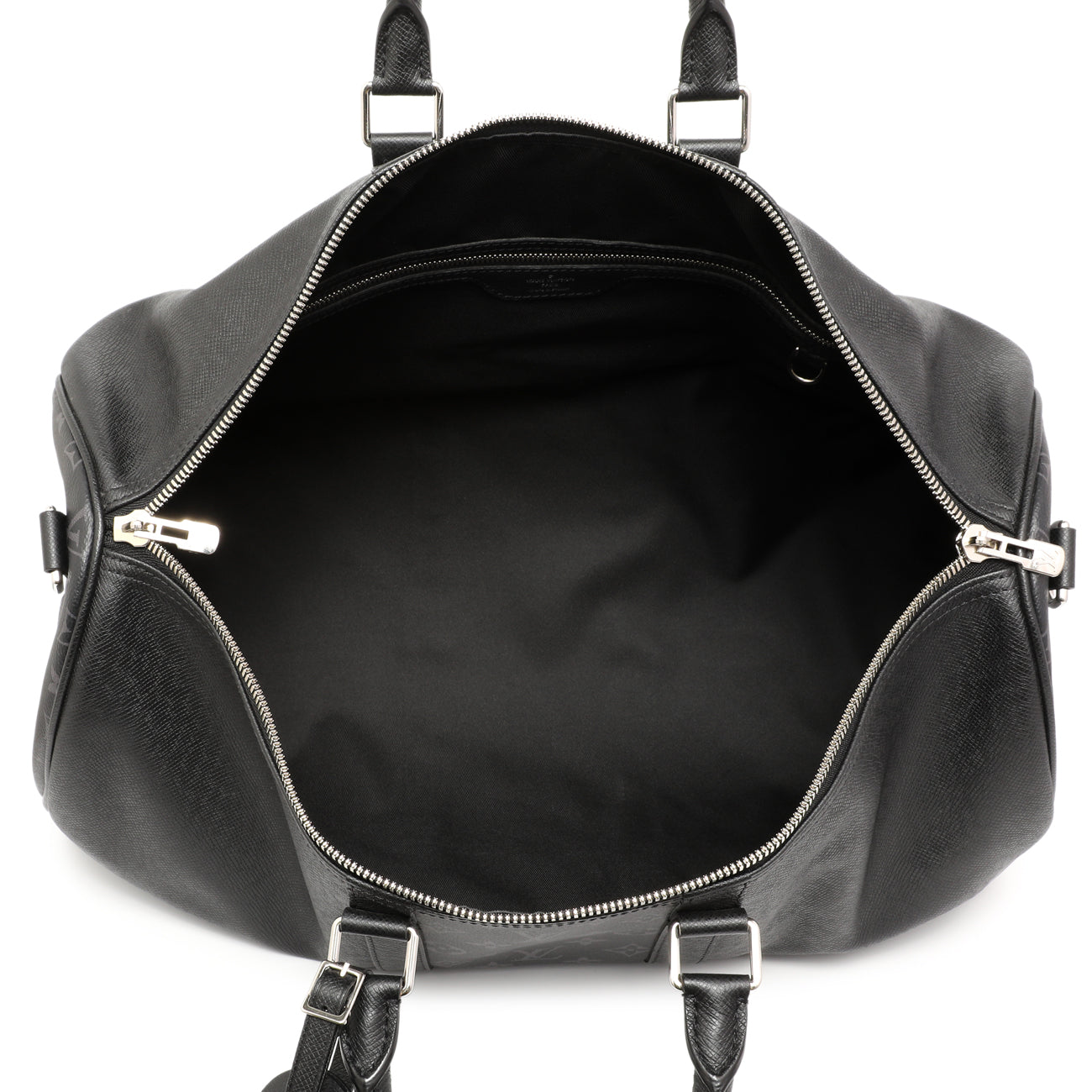 Exclusive Louis Vuitton Black Taigarama Keepall Bandouliere 50 — Alternate View 8