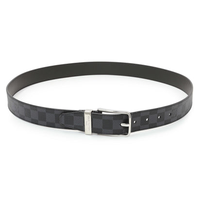 Exclusive Louis Vuitton Damier Graphite Pont Neuf 35mm Belt — Front View