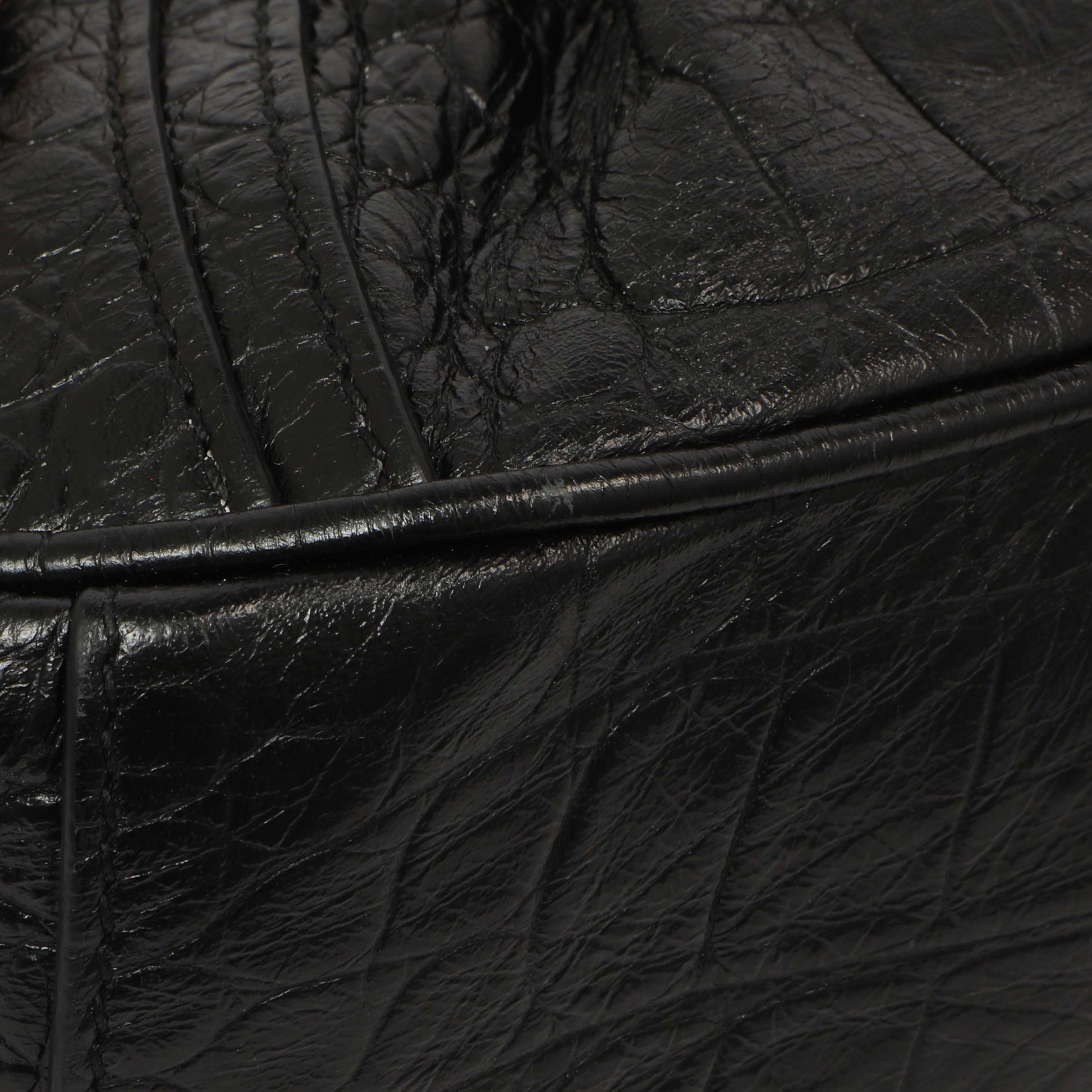 Exclusive Balenciaga Black Crocodile Embossed Le Cagole Shoulder Bag XS — Alternate View 9