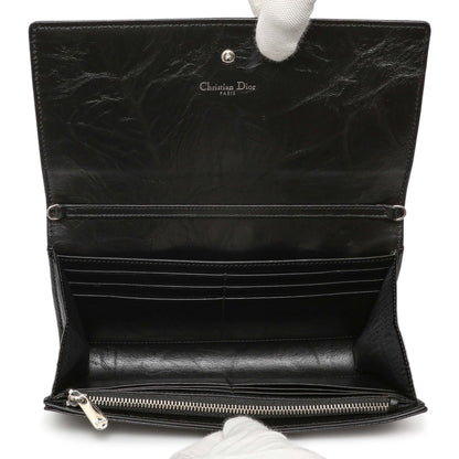 Exclusive Christian Dior Black Patent Diorama Croisiere Chain Wallet — Top View